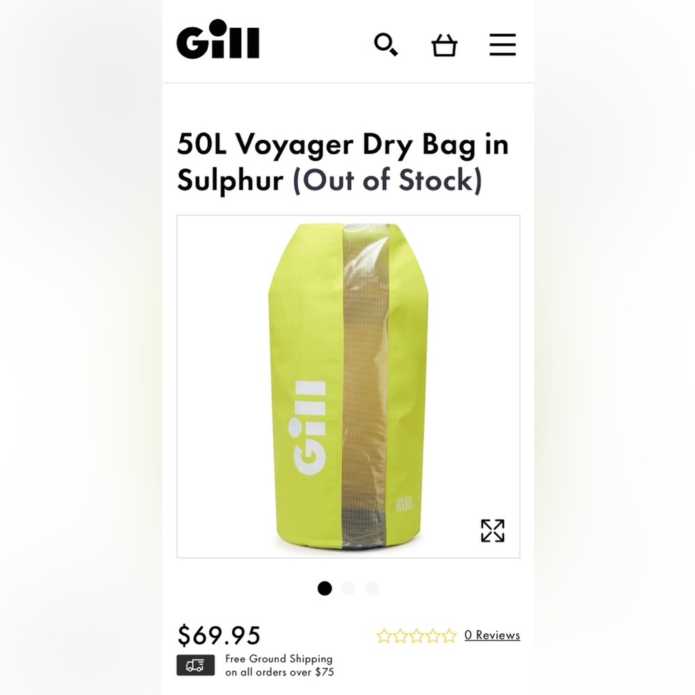 VOYAGER DRY BAGS• GILL
1 50L dry bags $60
2 25L dry bags $30ea
Blue or yellow